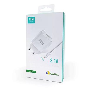 Kit Carregador FAM iPhone FKT-1105 2.1A