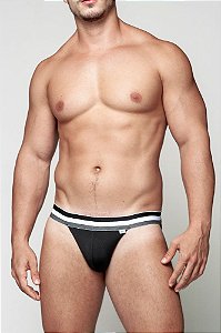 JOCK COM ELÁSTICO TRICOLOR PRETA