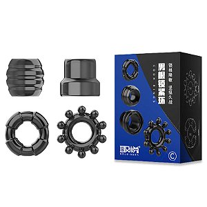 COCK RING - KIT COM 4 ANÉIS PENIANOS - JELLY - LOVE NEST