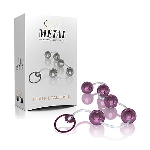 BOLINHA TAILANDESA METAL CROMADA LILÁS