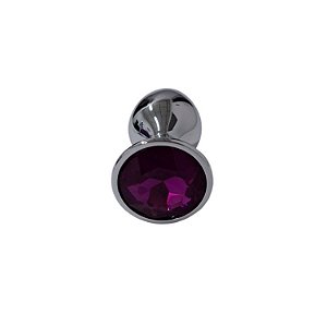PLUG EM METAL COM PEDRA TRANSPARENTE - TAMANHO G
