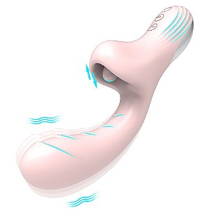 VIBRADOR COM ESTIMULADOR DE CLITÓRIS - 10 MODOS DE VIBRAÇÃO