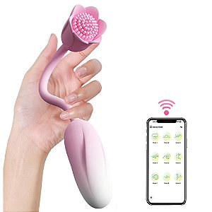 VIBRADOR ESTIMULADOR EM FORMATO DE FLOR - CONTROLE VIA APP