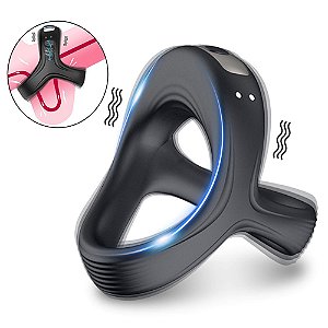 ANEL PENIANO E PARA O ESCROTO COM VIBRO - 10 MODOS VIBRAÇÃO