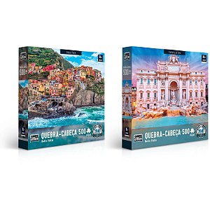 Bella Itália Cinque Terre e Fontana di Trevi Quebra-cabeça de 500 peças