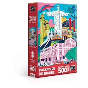Quebra-cabeça Postais do Brasil Monumentos 500 peças