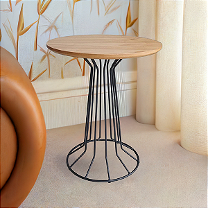 Mesa Lateral Baixa SINGAPURA Preta Cinamomo Natural