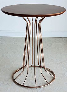 Mesa Lateral de Canto para Sala Baixa SINGAPURA Cobre Cinamomo Castanho