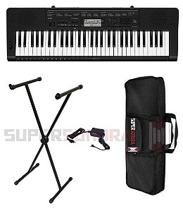 Kit Teclado Musical Casio Ctk3500 Midi/usb Aplicativo Chordana + Suporte X + Capa + Fonte + Suporte