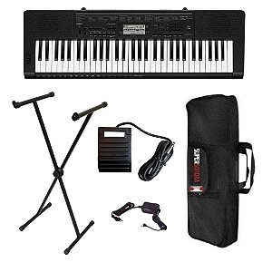 Kit Teclado Musical Casio Ctk3500 Midi/usb Aplicativo Chordana + Suporte X + Pedal Sustain + Capa