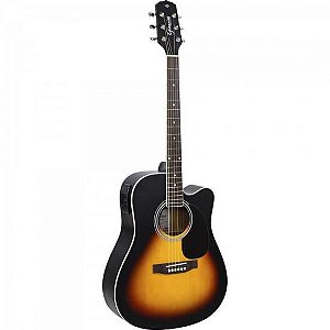 Violão GIANNINI Eletroacústico Aço GDC-1 CEQ Vintage Sunburst Satin