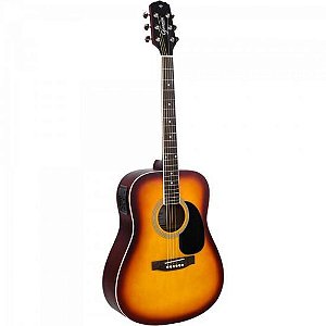 Violão Giannini Eletroacústico Dreadnought Folk Aço GD-1 Tobacco Sunburst