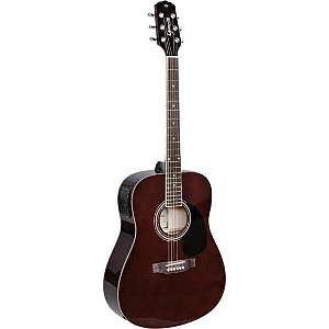 Violão GIANNINI Eletroacústico Dreadnought Folk Aço GD-1 Translucent Dark Wine