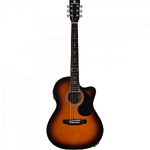 Violão Elétrico Aço GE-21 Sunburst Harmonics