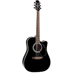 Violão Elétrico Takamine EF341SC Preto Aço Tampo Sólido Aço + Case