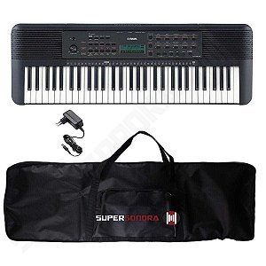 Kit Teclado Musical YAMAHA PSR E273 Preto 61 Teclas + Capa + Fonte + Estante de Partituras