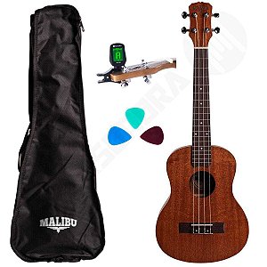 Kit Ukulele Tenor Acústico 26S Sapele Malibu + Capa + Afinador + Palhetas