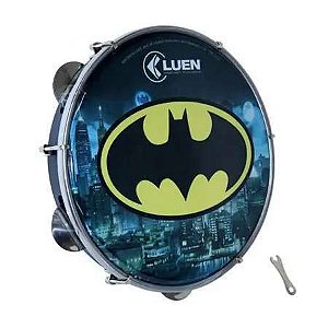 Pandeiro Infantil 10" Batman Luen Linha Especial Warner Bros / Dc + Chave de Afinação