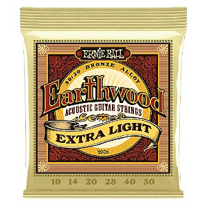 Corda de Violão Ernie Ball EarthWood Extra Light 80/20 Bronze Alloy 0.10