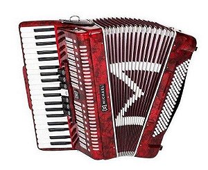 Gaita Acordeon ACM12007N PRD 120 Baixos Vermelho Perolado Michael - 41 Teclas