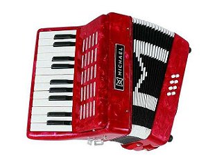 Gaita Acordeon 8 Baixos ACM0822 Vermelho Perolado - Michael