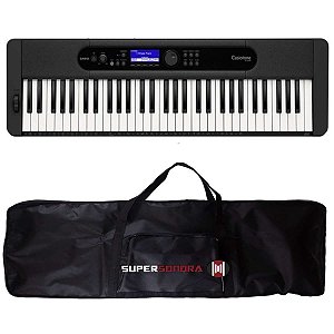 Teclado Casio CT-S400 CasioTone Preto - 61 Teclas Sensitivas + Capa