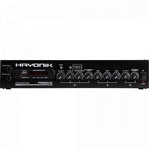 Receiver Amplificador Som Ambiente PRO 2010 200W RMS C/ Gongo HAYONIK