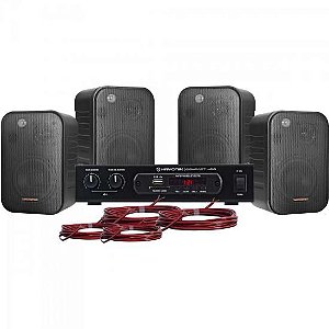 Kit Som Ambiente 400W Musical AMBIENCE 4000 Preto HAYONIK