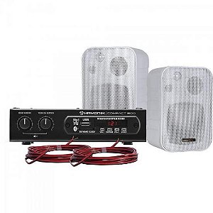 Kit Receiver Som Ambiente AMBIENCE 2000 200W Branco HAYONIK