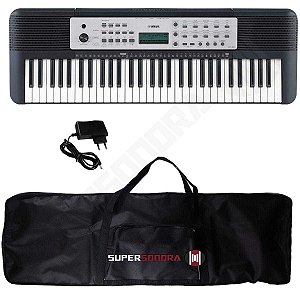 Kit Teclado Musical Arranjador YPT 270 Yamaha 61 Teclas + Capa + Suporte de Partituras + Fonte Bivolt