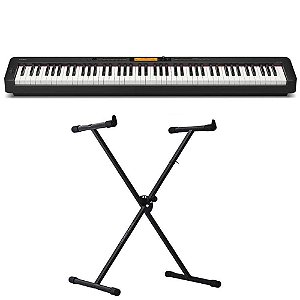 Piano Digital Casio CDP-S360 Preto - 88 Teclas + Suporte em X