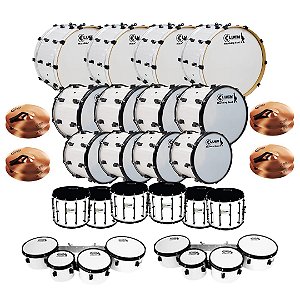 Kit Fanfarra Profissional 24 Instrumentos Apenas Percussão + Brinde