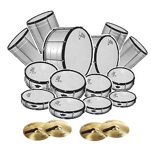 Kit Fanfarra Banda Escolar 16 Instrumentos de Percussão + Brinde