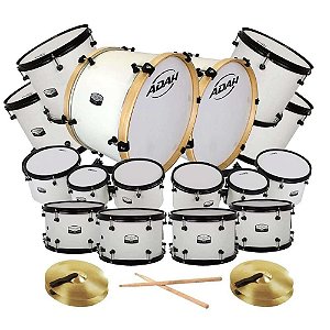 Kit Fanfarra Infantil Profissional Adah Concert-Jr 14 Instrumentos + Baquetas + Coletes