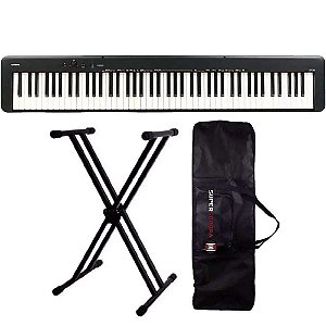 Piano Digital Casio CDP-S160 Preto - 88 Teclas + Suporte Duplo + Capa