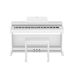 Piano Digital Casio Celviano AP-270 Branco 88 Teclas + Banqueta + Pedal Triplo + Fonte + Suporte Partitura