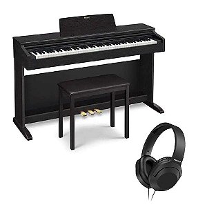 Piano Digital CASIO Celviano AP-270 Preto 88 Teclas + Banqueta + Pedal Triplo + Fone