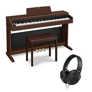 Piano Digital Casio Celviano AP-270 Marrom 88 Teclas + Banqueta + Pedal Triplo + Fone