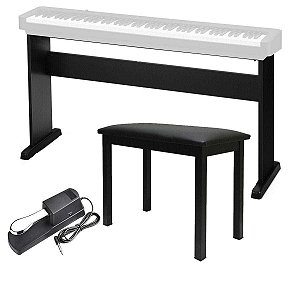 Kit para Piano - Estante Casio CS-46 + Pedal Sustain + Banqueta