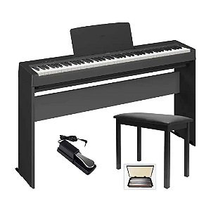 Piano Digital Yamaha P-145  - 88 Teclas GHC Toque Realista + Estante L-100 Yamaha + Banqueta + Pedal