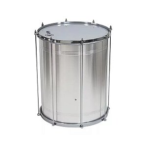 Surdo 45x14 Alumisteel - 6 Afinações - Aro Cromado - Pele Leitosa - Luen