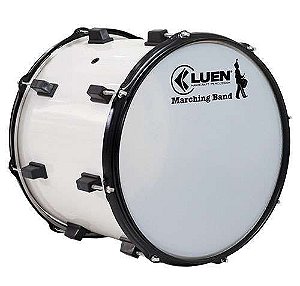 Surdo 16''X14'' Profissional Fanfarra Luen Marching Band - Pele Leitosa - Linha Madeira - Com Colete