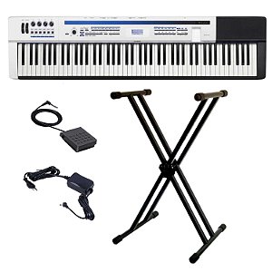 Piano Digital Casio Privia PX-5S Branco 88 Teclas + Suporte X Duplo