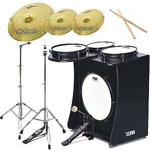 Kit Tajon Bateria FSA TAJ51 Master Preto - Acústico Profissional - Super Sonora