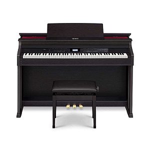 Piano Digital Casio Celviano AP-650M Preto 88 Teclas + Banqueta + Pedal Triplo + Fonte + Suporte Partitura