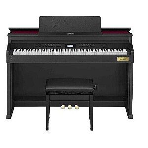 Piano Digital Casio Celviano AP-710 Preto 88 Teclas + Banqueta + Pedal Triplo + Fonte + Suporte Partitura