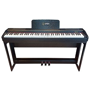 Piano Digital Spring Versi 88 Teclas PD-88 Preto + Estante + Pedal Triplo