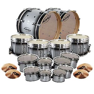 Kit Banda Marcial Adah Meed Series 10 Instrumentos + Baquetas + Talabartes