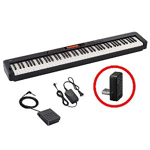 Piano Digital Casio CDP-S360 Preto 88 Teclas + Adaptador Bluetooth MIDI WU-BT10