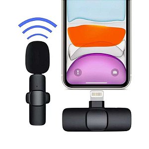 Microfone de Lapela Bluetooth Sem Fio para Iphone